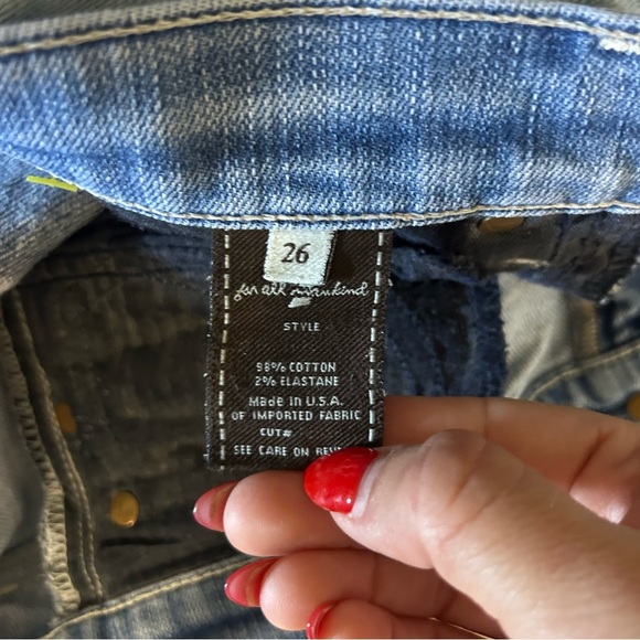 7 For All Mankind Dojo Denim Jeans Size 27 Distressed - Picture 4 of 5
